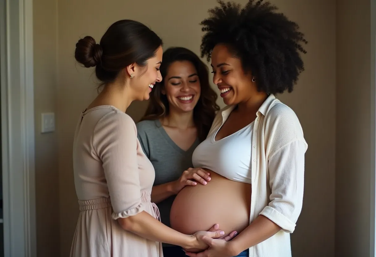 Mujeres sonriendo juntas